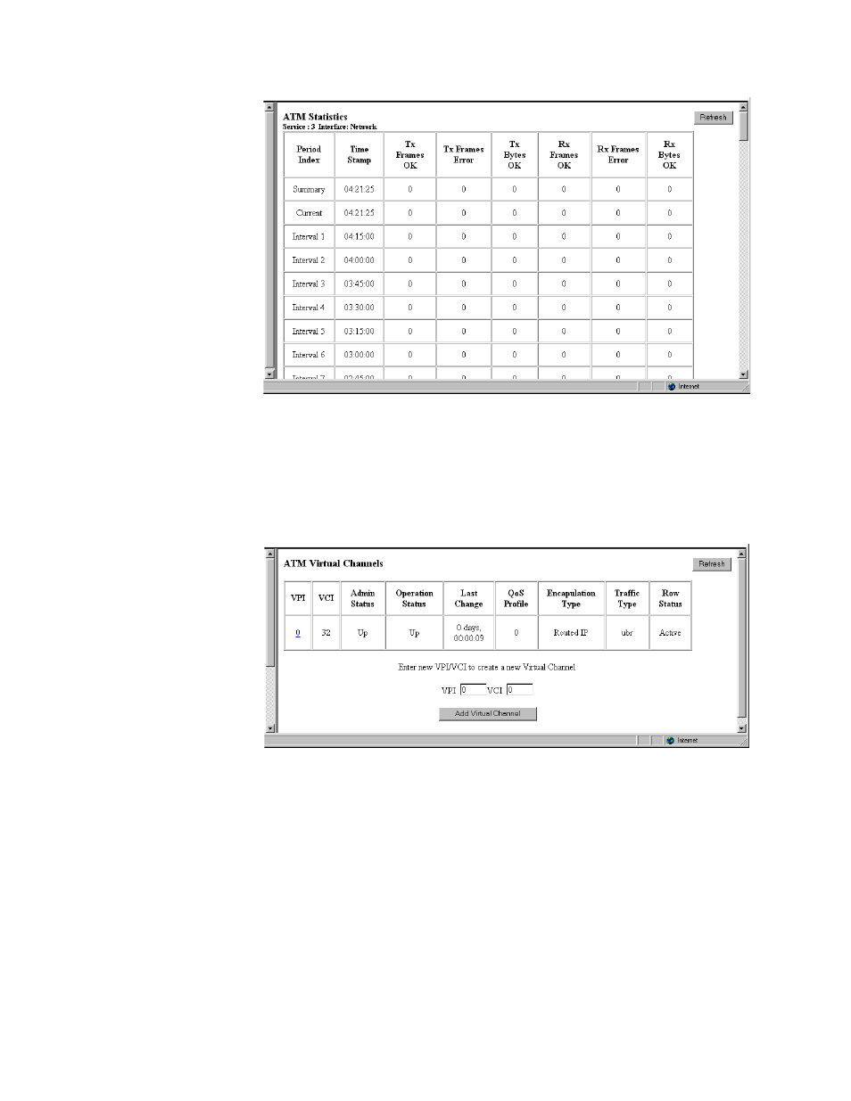 Atm virtual channels screen, Atm virtual channels screen -32 | Verilink WANsuite 6x30 (34-00315.B) Product Manual User Manual | Page 60 / 181