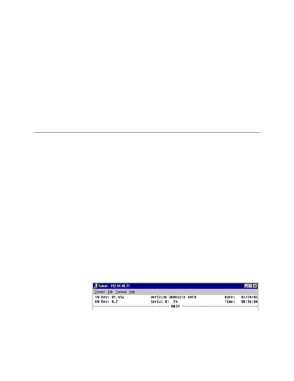 Chapter 4 vt100 interface, Introduction, Screen components | Cursor controls, Introduction -1, Screen components -1 cursor controls -1, Vt100 i, Nterface | Verilink WANsuite 6450 (34-00326) Product Manual User Manual | Page 109 / 205