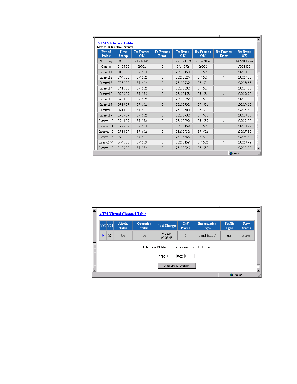 Atm virtual channels screen, Atm virtual channels screen -30 | Verilink WANsuite 6450 (34-00326) Product Manual User Manual | Page 58 / 205