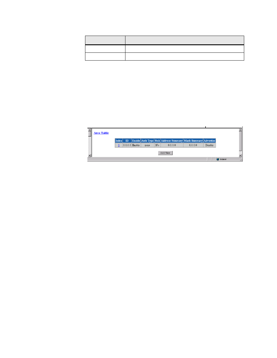 Area table screen, Area table screen -72 | Verilink WANsuite 7105 (34-00316.C) Product Manual User Manual | Page 104 / 255