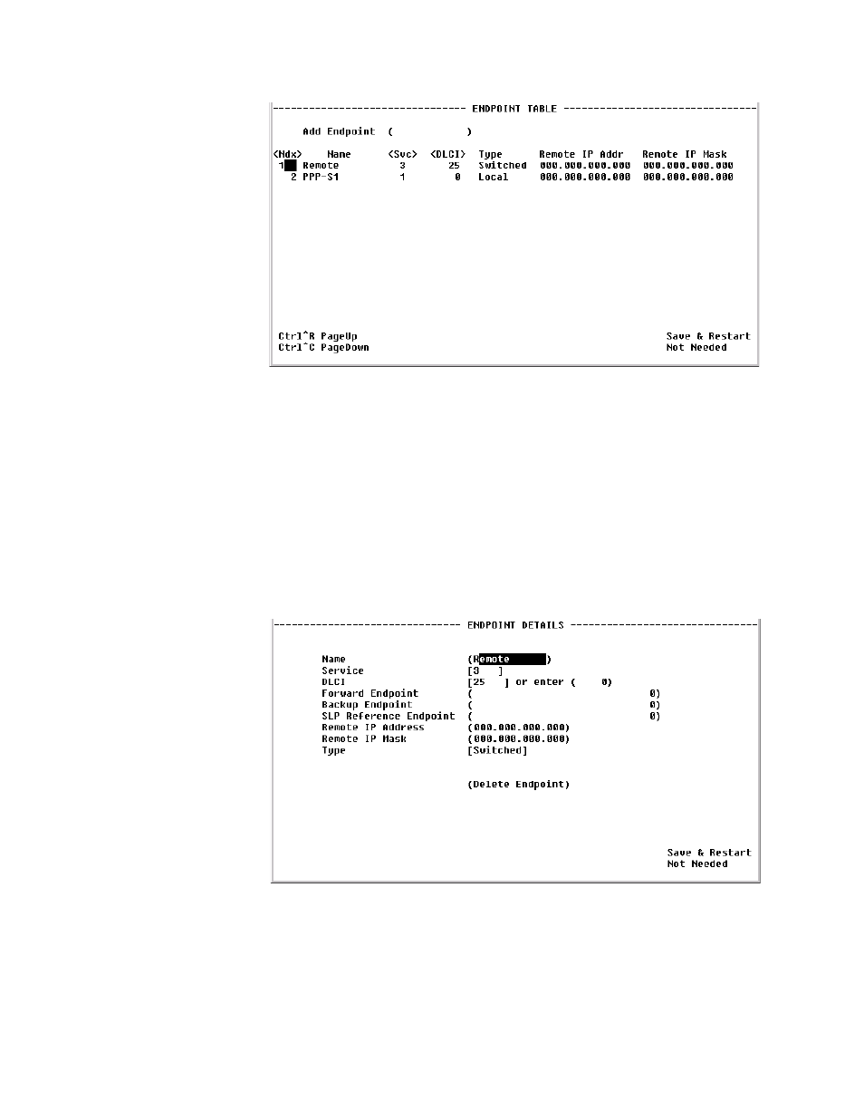 Endpoint details screen, Endpoint details screen -43 | Verilink WANsuite 7105 (34-00316.C) Product Manual User Manual | Page 177 / 255