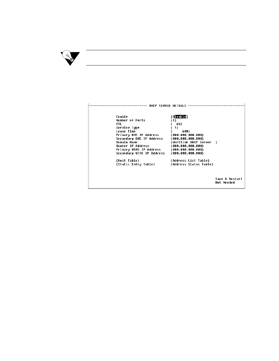 Dhcp server details screen, Dhcp server details screen -68 | Verilink WANsuite 7105 (34-00316.C) Product Manual User Manual | Page 202 / 255