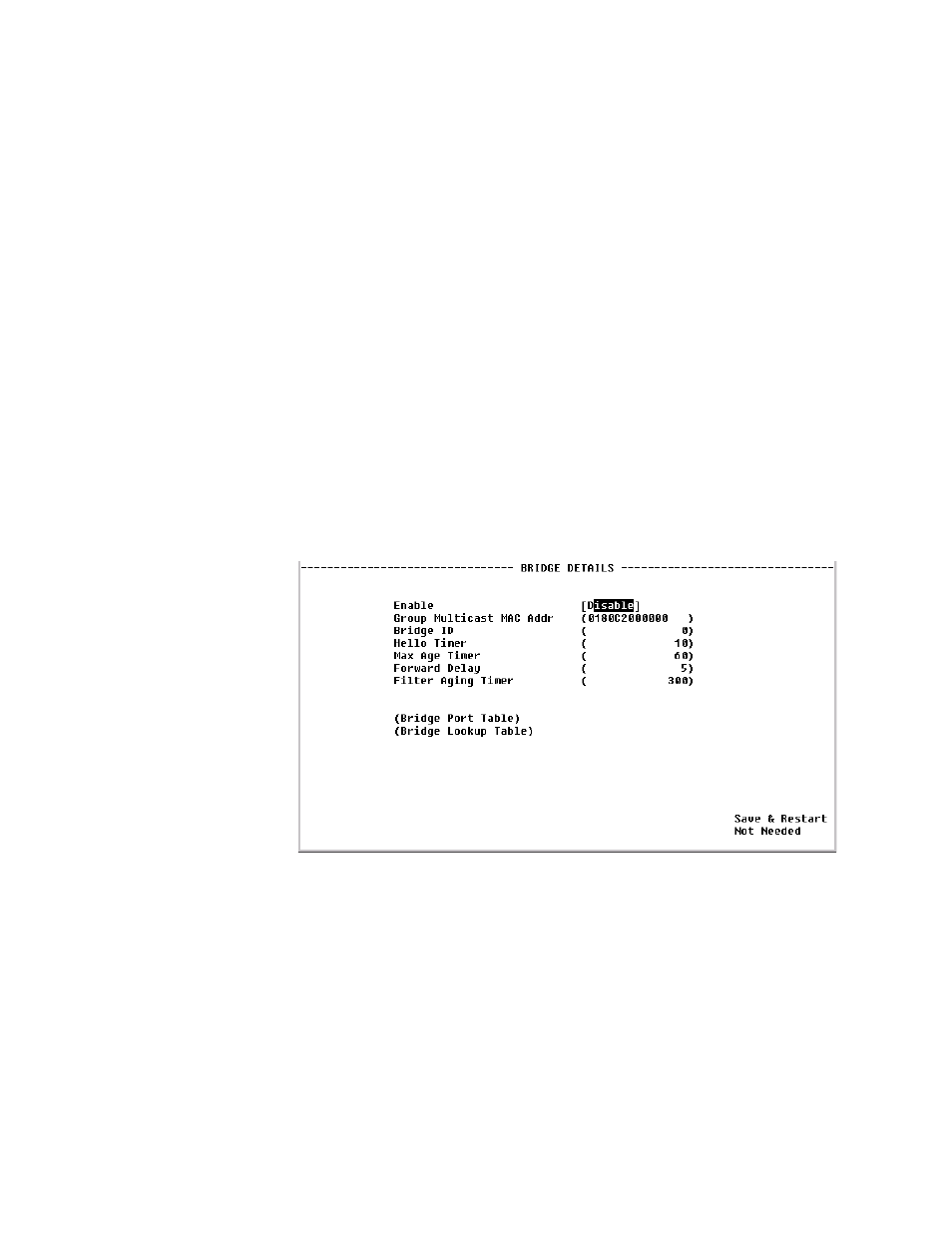 Bridge, Bridge -72, Bridge details screen | Verilink WANsuite 7105 (34-00316.C) Product Manual User Manual | Page 206 / 255