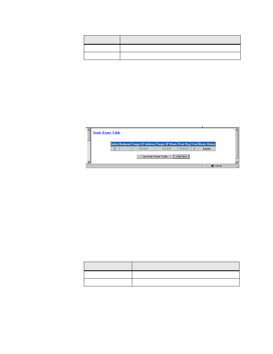 Static route table screen, Static route table screen -67 | Verilink WANsuite 7105 (34-00316.C) Product Manual User Manual | Page 99 / 255