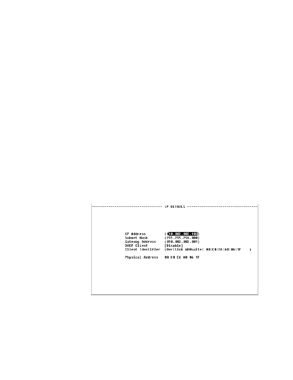 Ethernet (ip details) screen, Ethernet (ip details) screen -15 | Verilink WANsuite 7205 (34-00317.B) Product Manual User Manual | Page 137 / 221