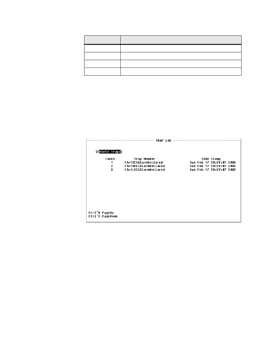 Trap log screen, Top talkers screen, Trap log screen -51 top talkers screen -51 | Verilink WANsuite 7205 (34-00317.B) Product Manual User Manual | Page 173 / 221