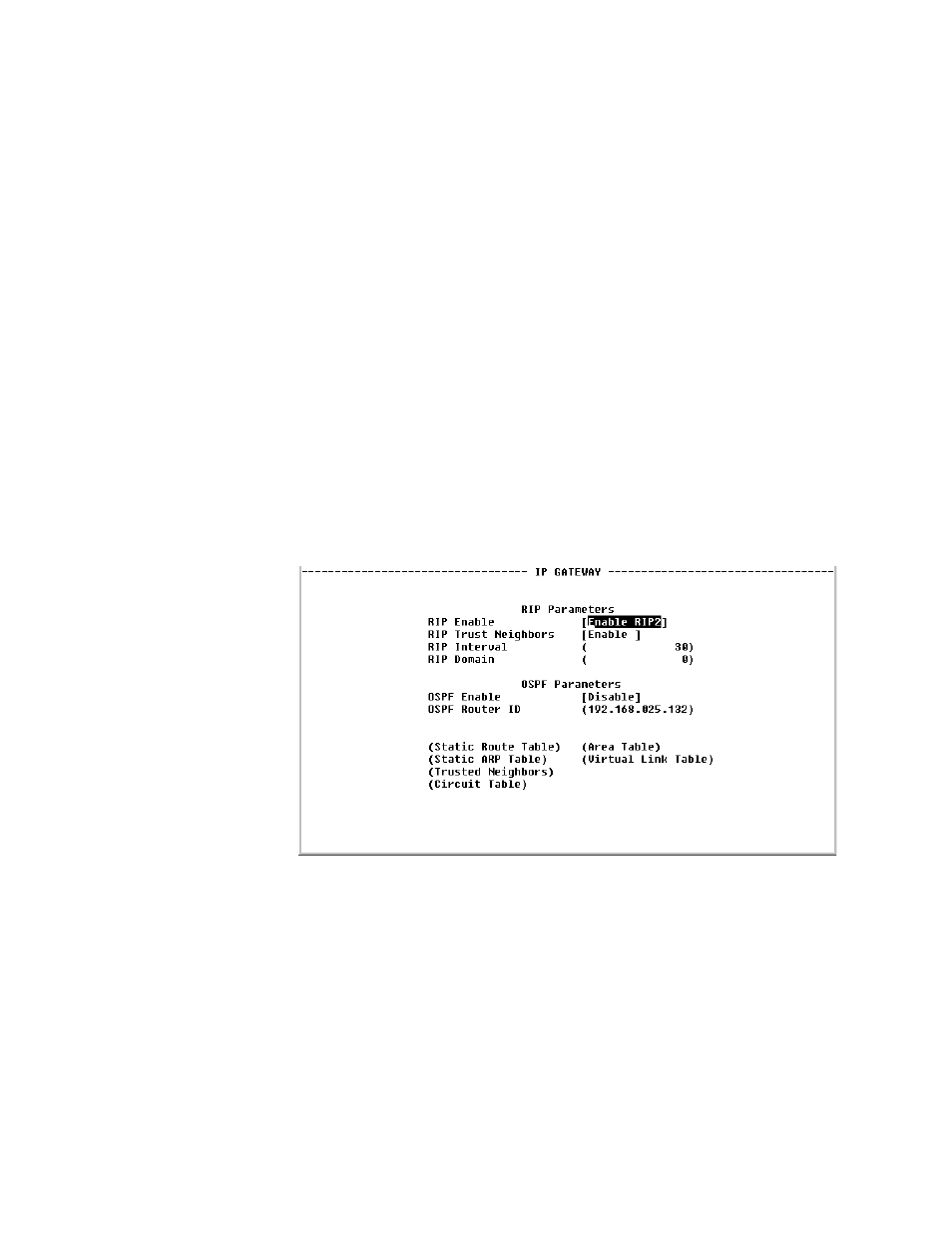 Ip gateway screen, Rip parameters, Ip gateway screen -53 | Rip parameters -53 | Verilink WANsuite 7205 (34-00317.B) Product Manual User Manual | Page 175 / 221
