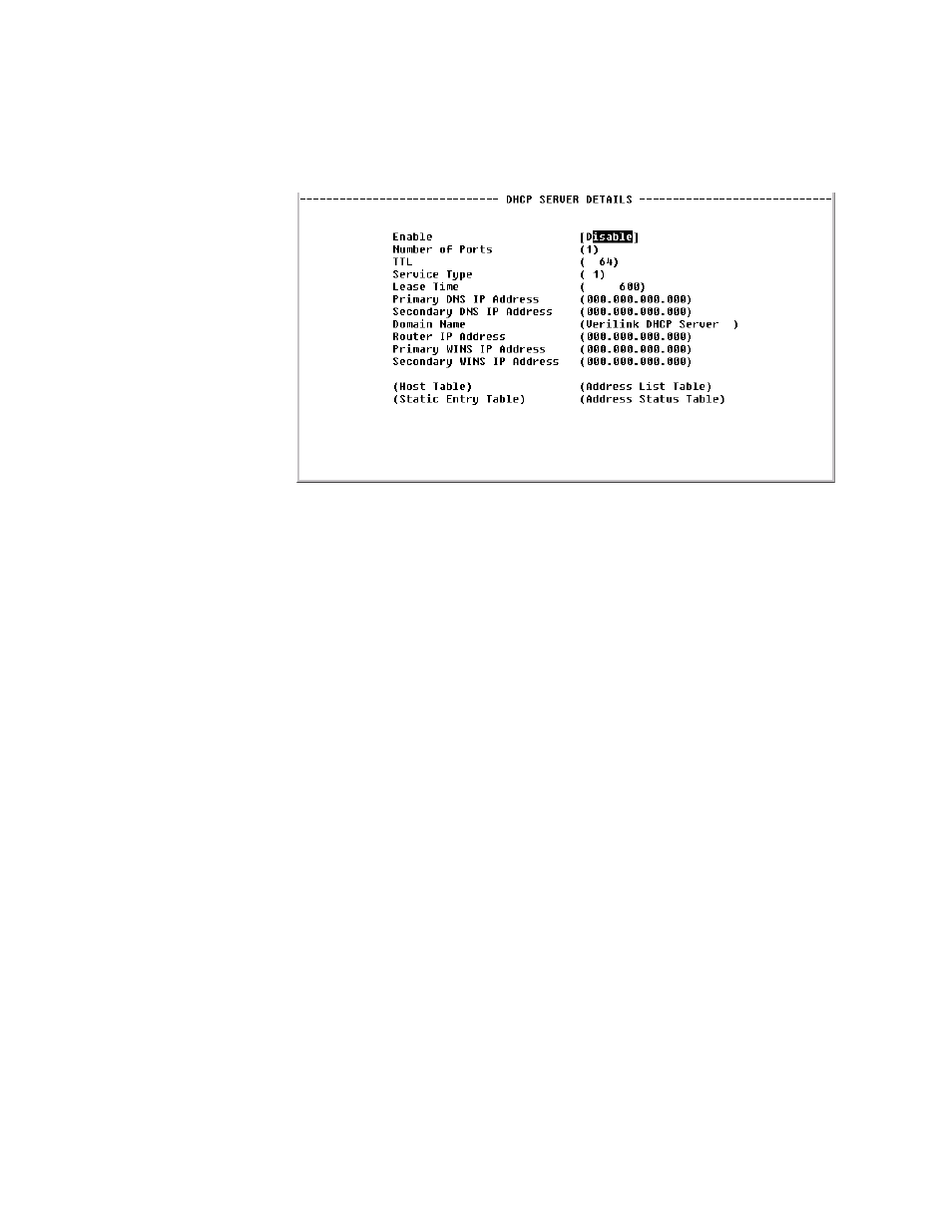 Dhcp server details screen, Dhcp server details screen -74 | Verilink WANsuite 7205 (34-00317.B) Product Manual User Manual | Page 196 / 221