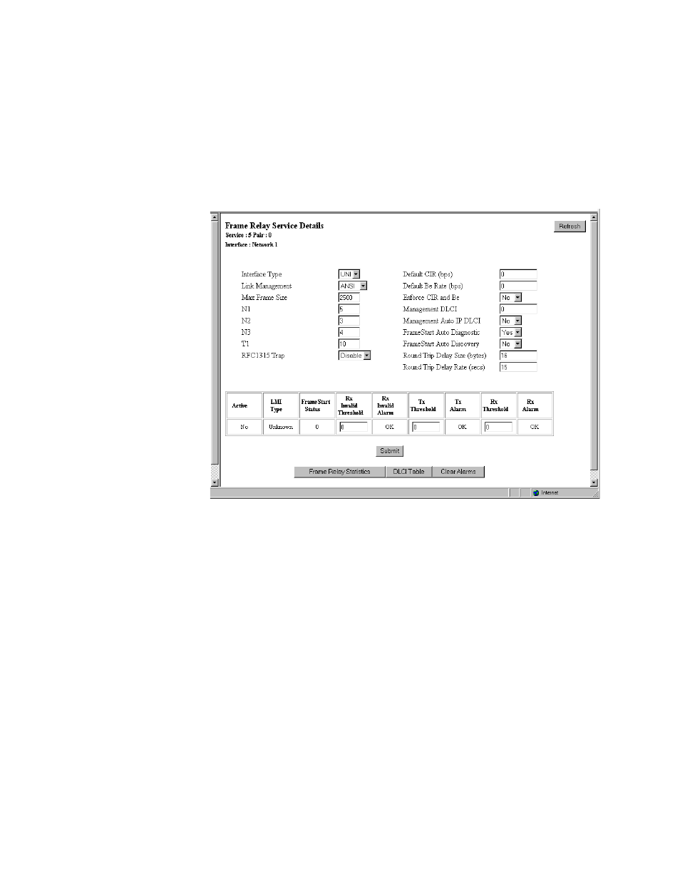 Frame relay service details screen, Frame relay service details screen -23 | Verilink WANsuite 7205 (34-00317.B) Product Manual User Manual | Page 53 / 221