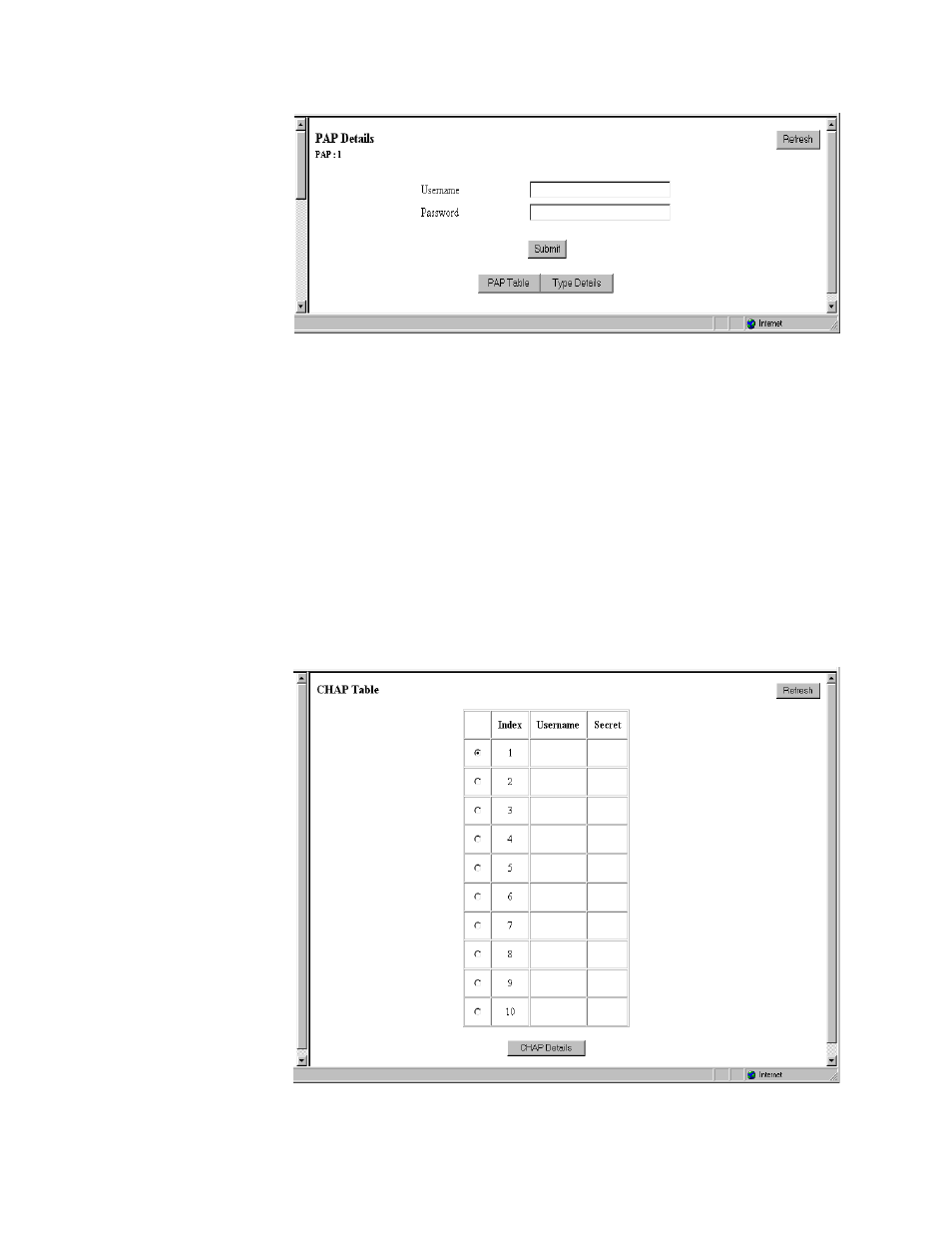 Chap table, Chap table -35 | Verilink WANsuite 7205 (34-00317.B) Product Manual User Manual | Page 65 / 221