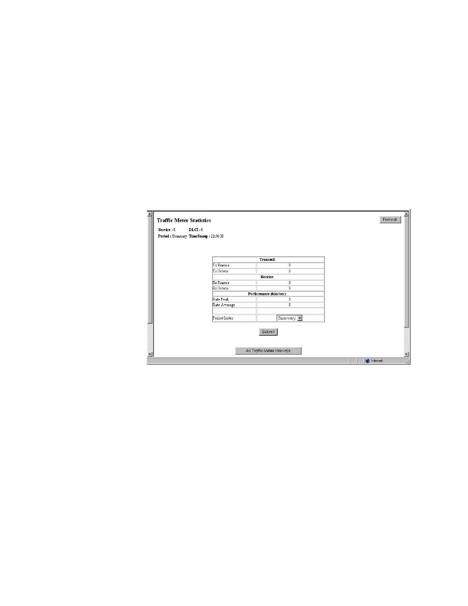 Traffic meter statistics screen, Traffic meter statistics screen -47 | Verilink WANsuite 7205 (34-00317.B) Product Manual User Manual | Page 77 / 221