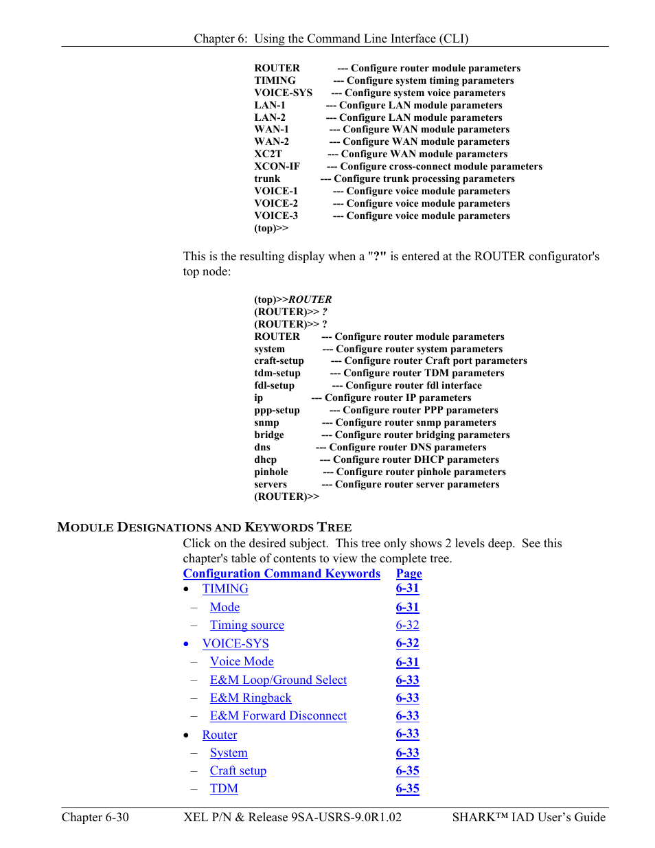 Odule, Esignations and, Eywords | Verilink XEL XSP-100 SHARK IAP (9SA-USRS-9.0R1.02) Product Manual User Manual | Page 146 / 262
