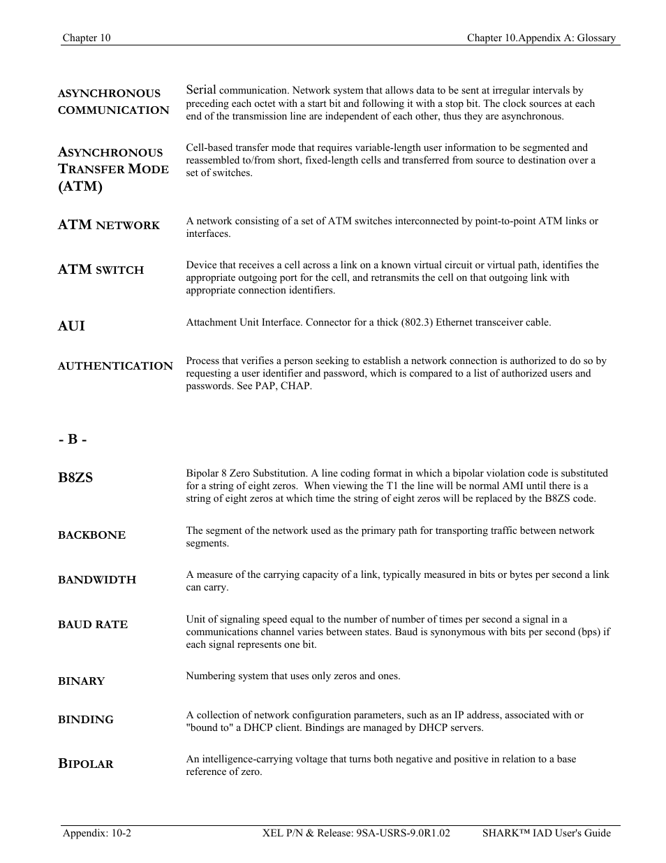 Atm), B - b8zs | Verilink XEL XSP-100 SHARK IAP (9SA-USRS-9.0R1.02) Product Manual User Manual | Page 244 / 262
