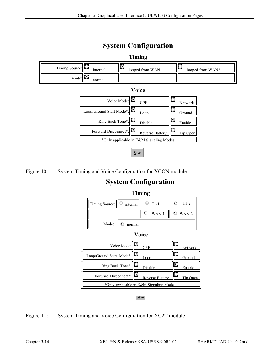 Igure, Ystem, Iming and | Oice, Onfiguration for, Xcon, Module, Xc2t, System configuration, Timing | Verilink XEL XSP-100 SHARK IAP (9SA-USRS-9.0R1.02) Product Manual User Manual | Page 68 / 262