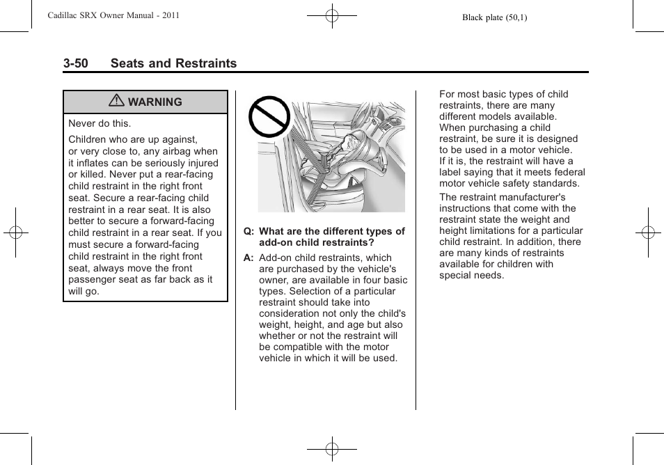 Cadillac 2011 SRX User Manual | Page 114 / 498