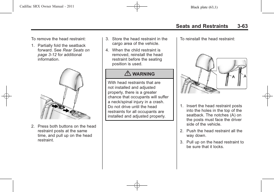 Cadillac 2011 SRX User Manual | Page 127 / 498