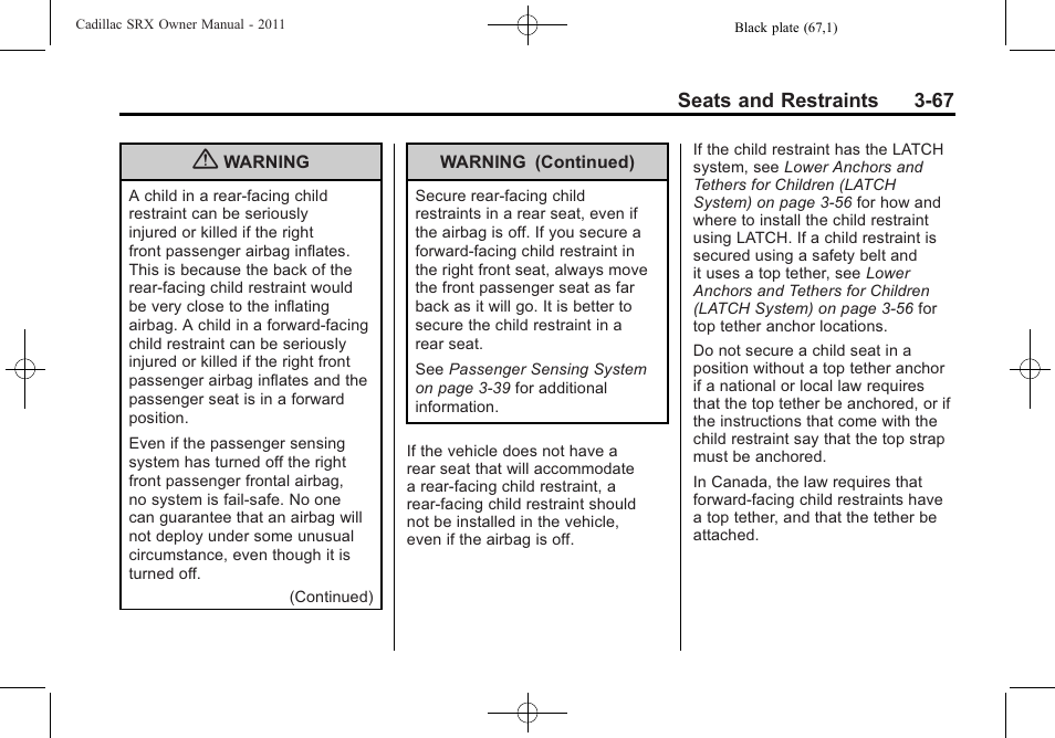 Cadillac 2011 SRX User Manual | Page 131 / 498