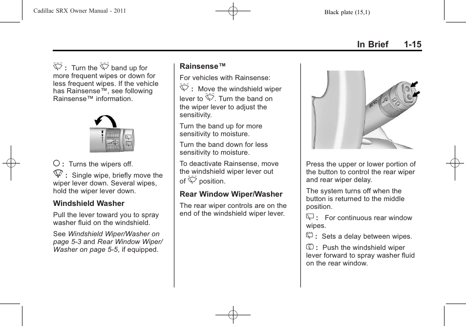 Cadillac 2011 SRX User Manual | Page 21 / 498