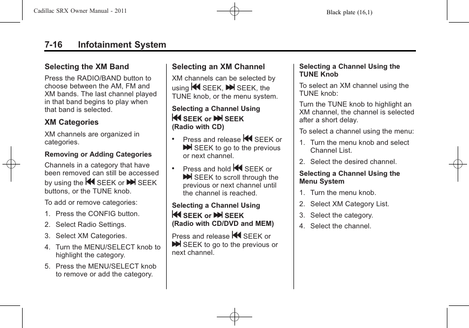 Cadillac 2011 SRX User Manual | Page 220 / 498