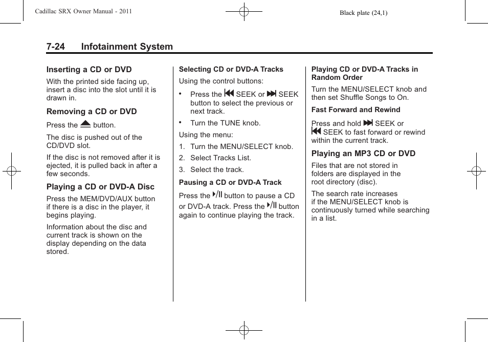 Cadillac 2011 SRX User Manual | Page 228 / 498