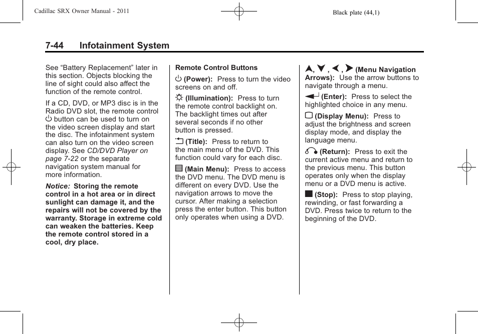 Cadillac 2011 SRX User Manual | Page 248 / 498