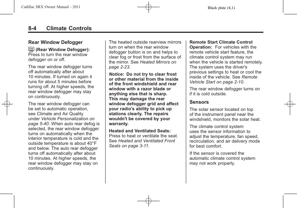 Cadillac 2011 SRX User Manual | Page 272 / 498