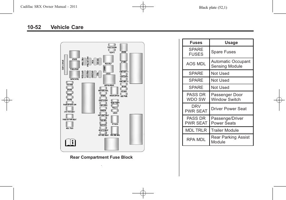 52 vehicle care | Cadillac 2011 SRX User Manual | Page 390 / 498