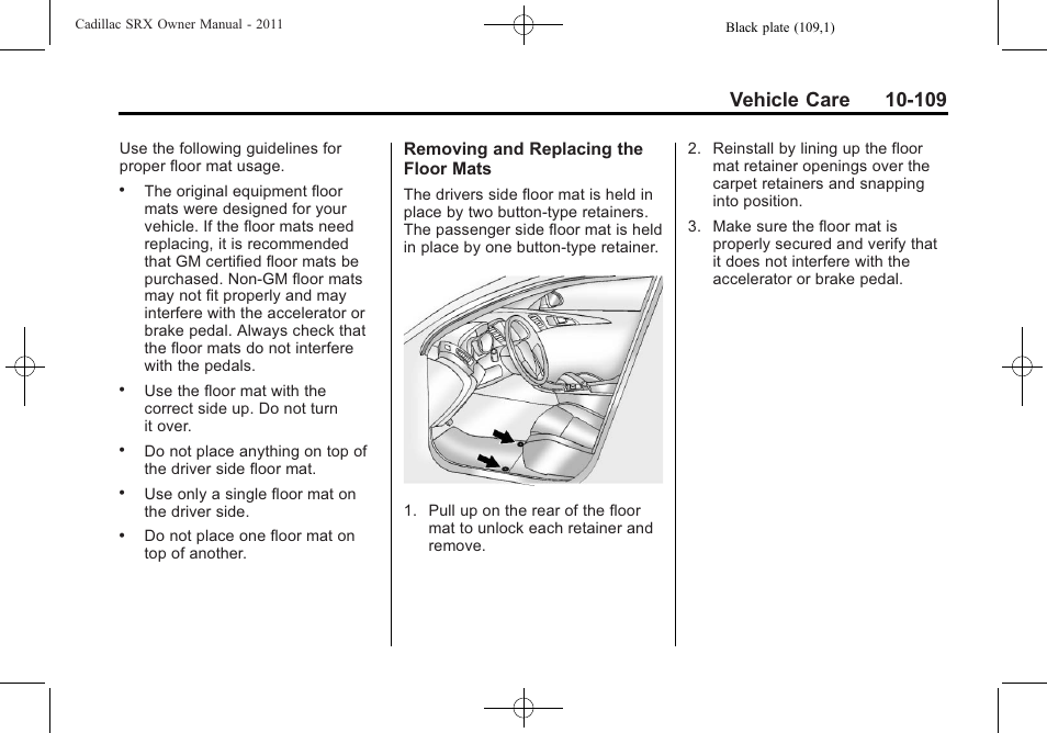 Cadillac 2011 SRX User Manual | Page 447 / 498