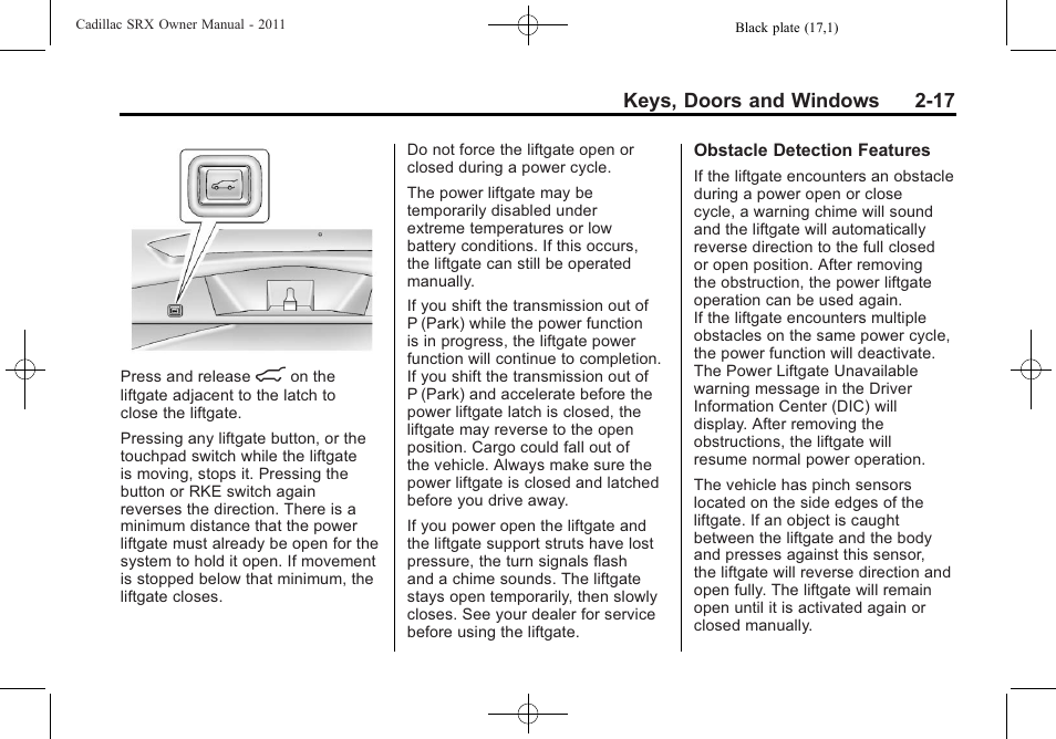 Cadillac 2011 SRX User Manual | Page 51 / 498