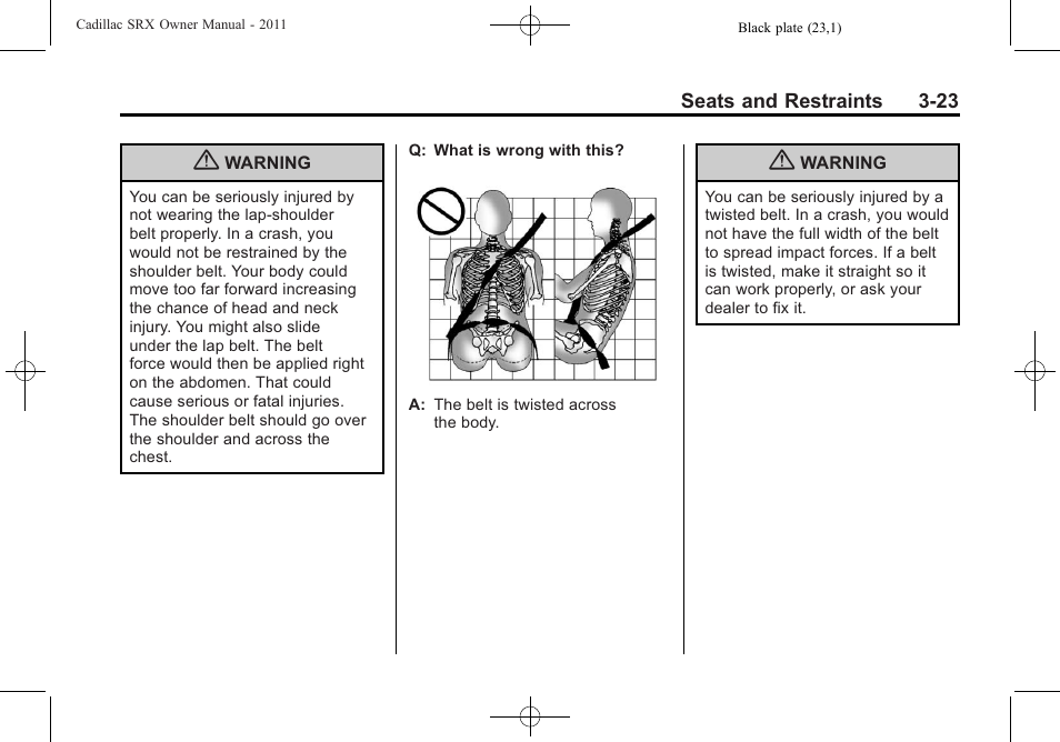 Cadillac 2011 SRX User Manual | Page 87 / 498