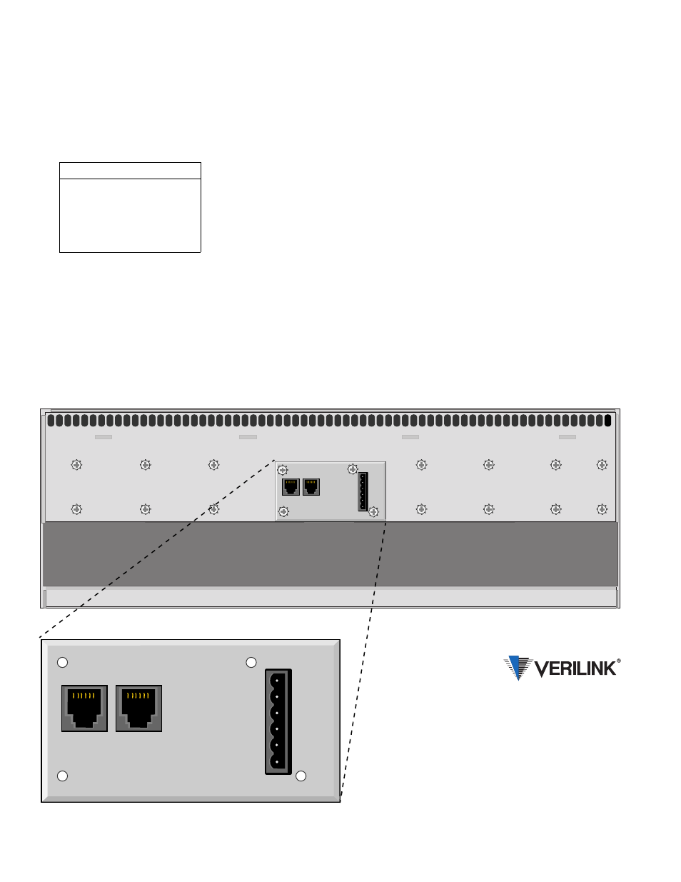 Nms connections, Power connections, Verilink 1024 chassis rear view | Verilink 1024 Chassis (CG) Configuration/Installation Guide User Manual | Page 2 / 2