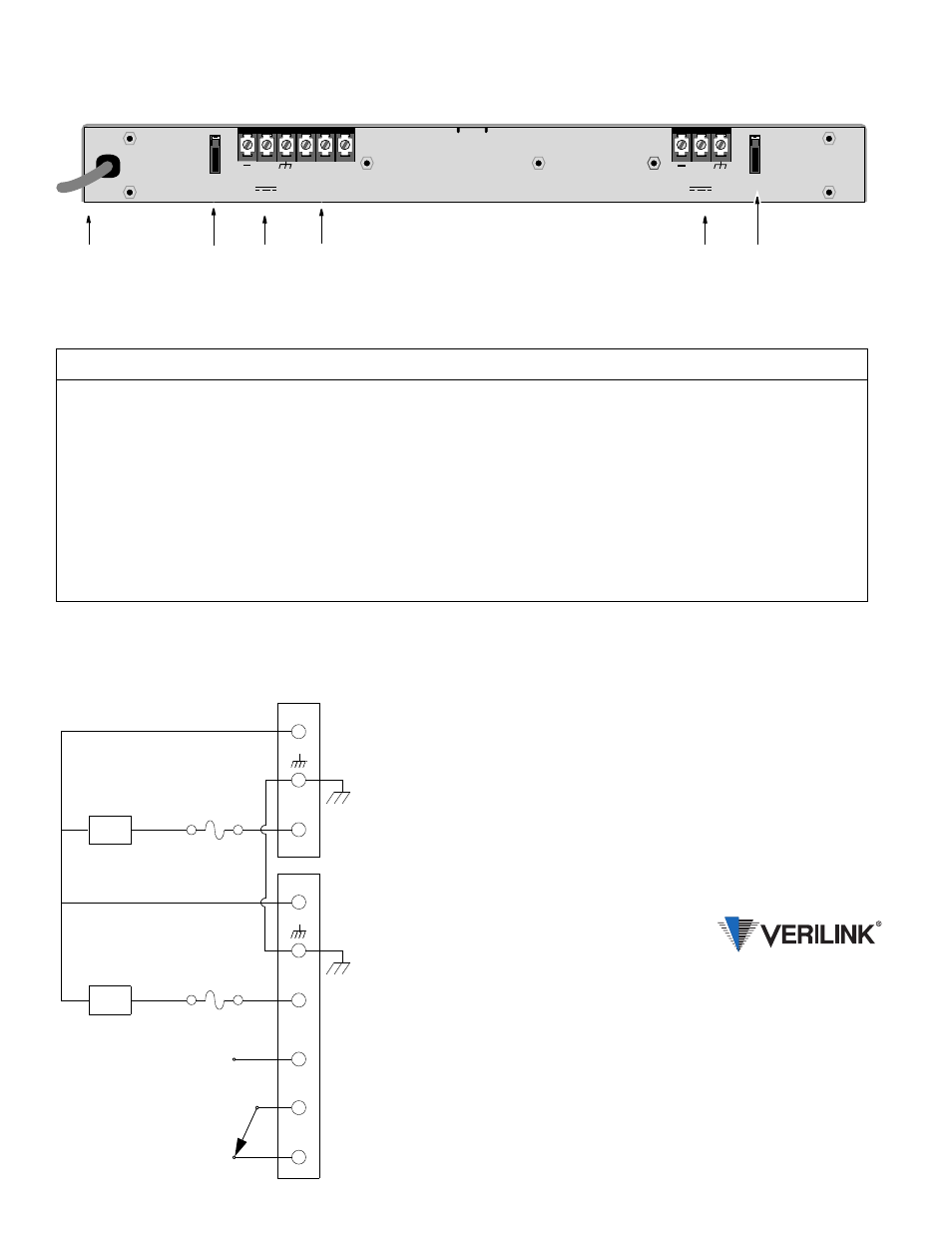 1042 power shelf rear panel rear panel description, Simplified schematic | Verilink 1042 (CG) Configuration/Installation Guide User Manual | Page 2 / 2