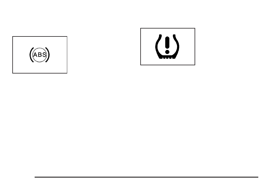 Anti-lock brake system warning light, Low tire pressure warning light, Anti-lock brake system warning light -36 | Low tire pressure warning light -36 | Cadillac 2006 Escalade EXT User Manual | Page 186 / 484