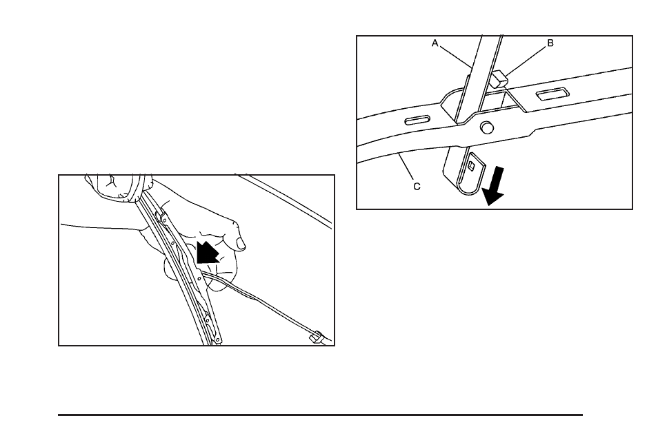 Windshield wiper blade replacement, Windshield wiper blade replacement -59 | Cadillac 2006 Escalade EXT User Manual | Page 375 / 484