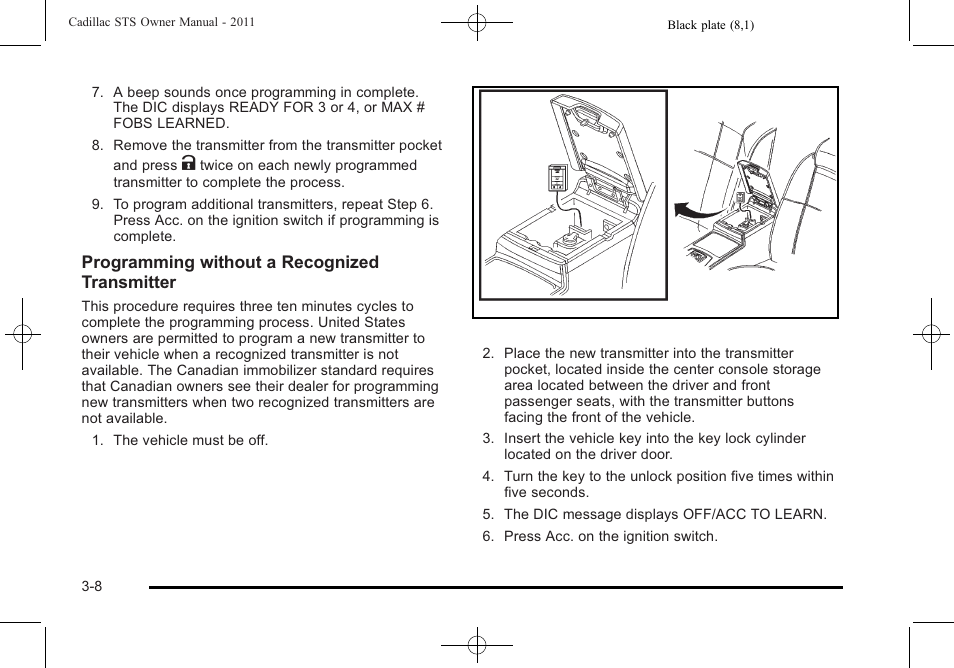 Cadillac 2011 STS User Manual | Page 114 / 528