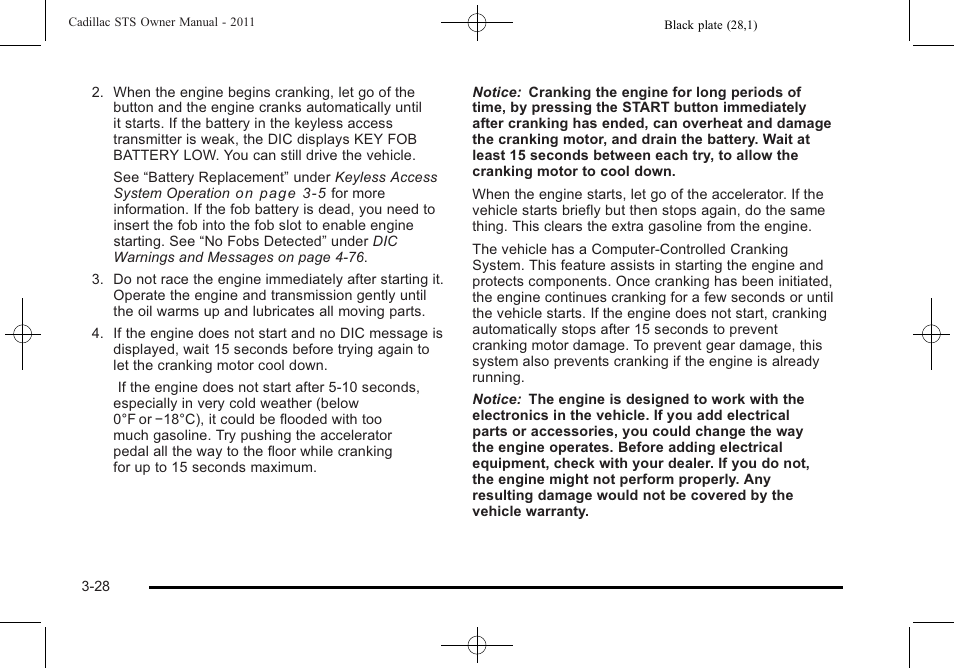 Cadillac 2011 STS User Manual | Page 134 / 528
