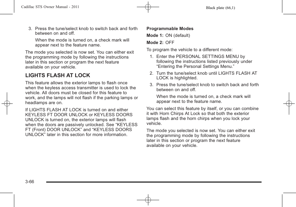 Cadillac 2011 STS User Manual | Page 172 / 528