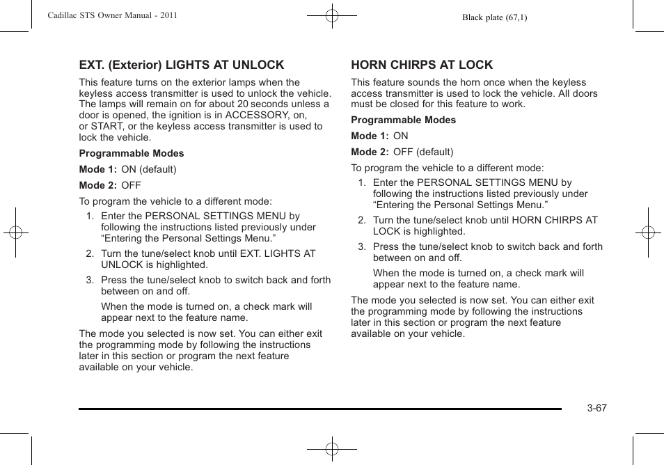 Cadillac 2011 STS User Manual | Page 173 / 528