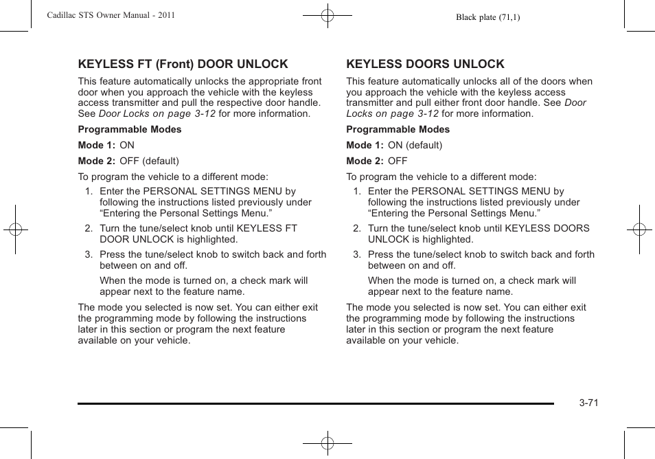 Cadillac 2011 STS User Manual | Page 177 / 528