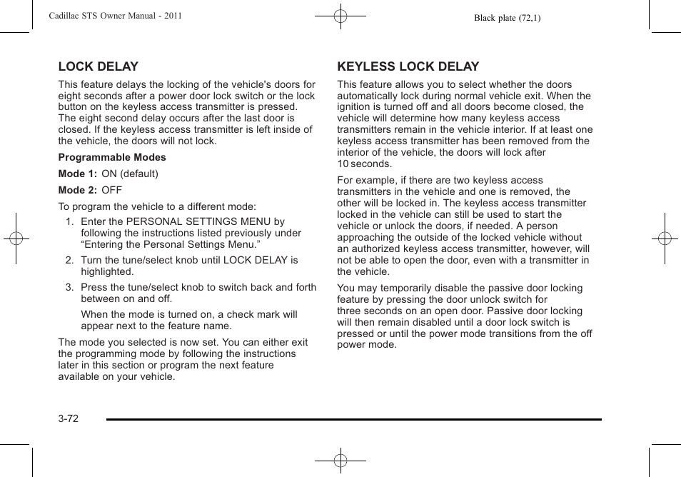 Cadillac 2011 STS User Manual | Page 178 / 528