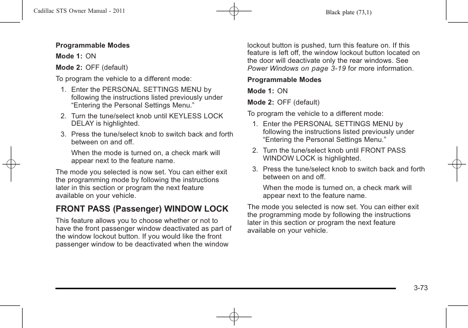 Cadillac 2011 STS User Manual | Page 179 / 528