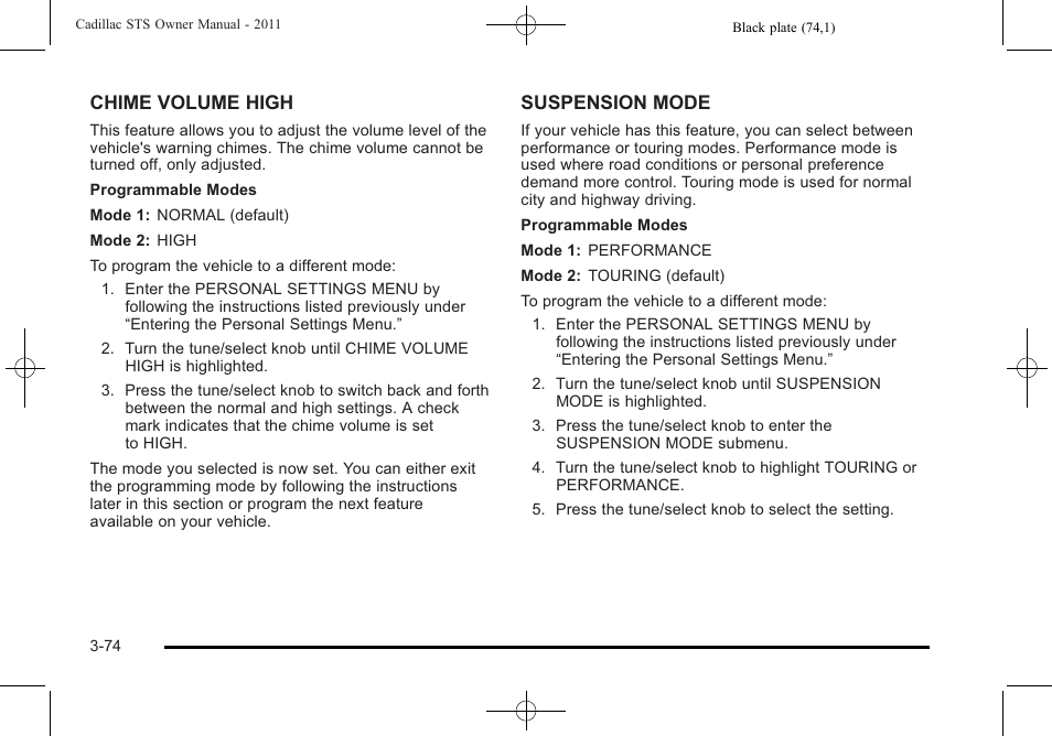 Cadillac 2011 STS User Manual | Page 180 / 528