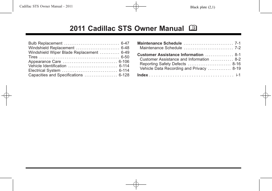 2011 cadillac sts owner manual m | Cadillac 2011 STS User Manual | Page 2 / 528