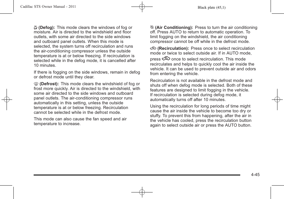 Cadillac 2011 STS User Manual | Page 231 / 528