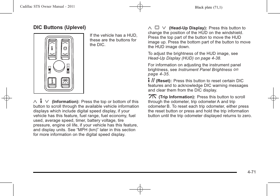 Cadillac 2011 STS User Manual | Page 257 / 528