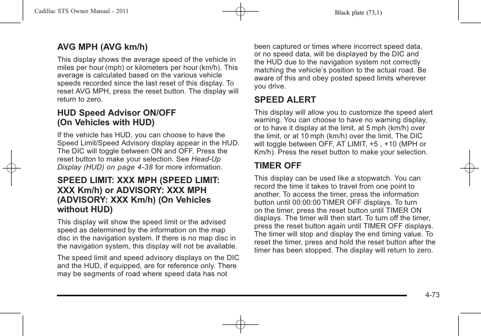 Cadillac 2011 STS User Manual | Page 259 / 528