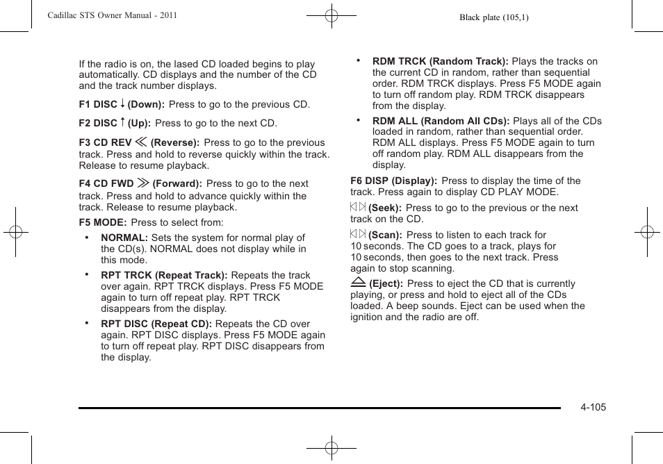 Cadillac 2011 STS User Manual | Page 291 / 528