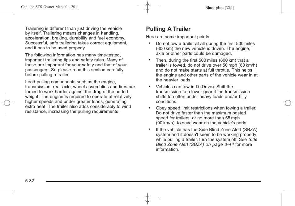 Pulling a trailer | Cadillac 2011 STS User Manual | Page 344 / 528