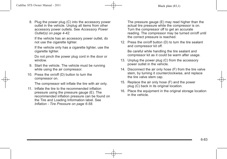 Cadillac 2011 STS User Manual | Page 433 / 528