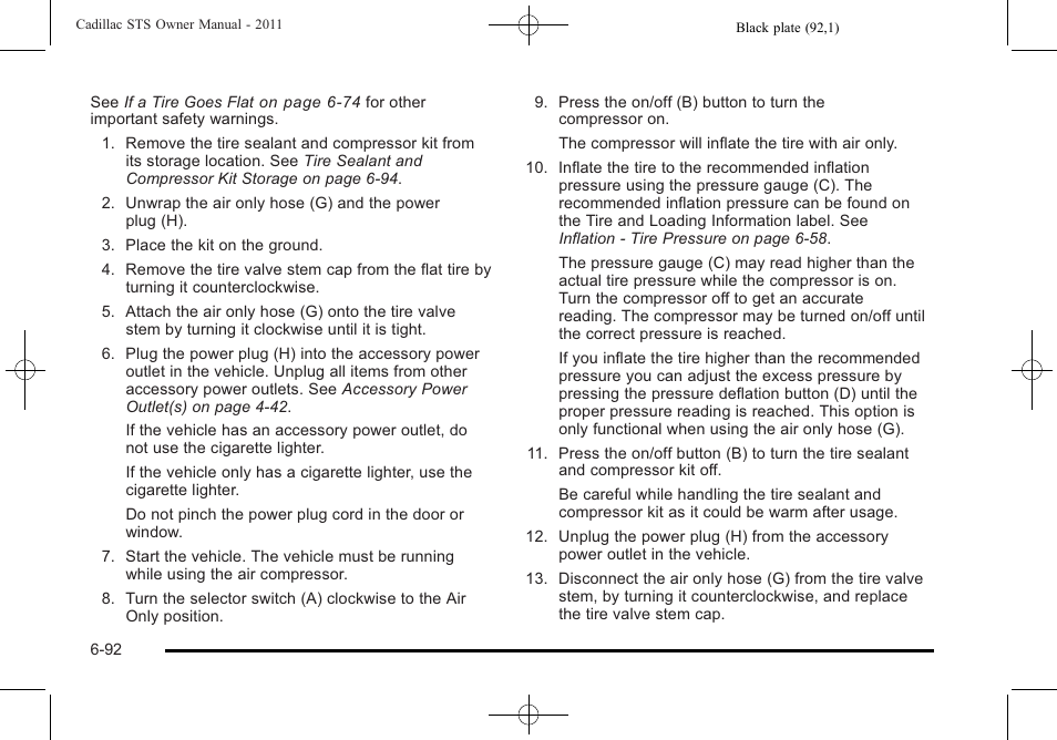 Cadillac 2011 STS User Manual | Page 442 / 528